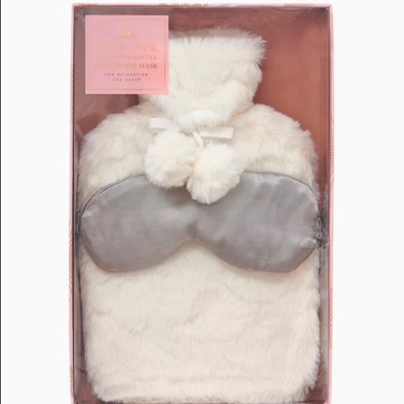 Aroma Home Cream Faux Fur Cover with Hot Water Bottle 2L w/ Satin Eye Mask Gift - Picture 3 of 4